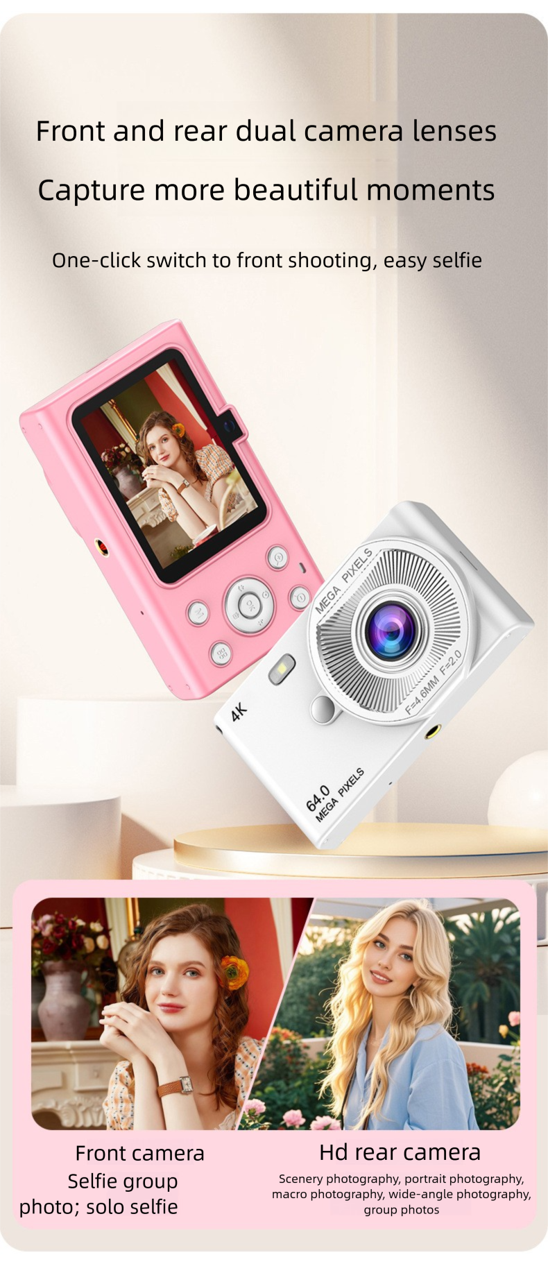 Nova câmera de vídeo digital de alta definição CCD Dual-Shot 16x para festas estudantis_voghion.com