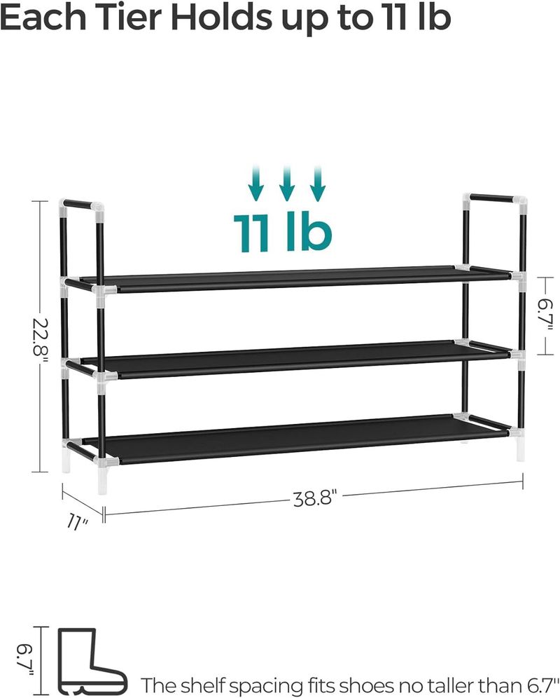 Home Furniture Hot Selling 3 Layer Splicing Assembly Multifunctional Shoe Cabinet Dormitory Door Shoe Rack Iron Bedroom Simple Shoe Rack_voghion.com