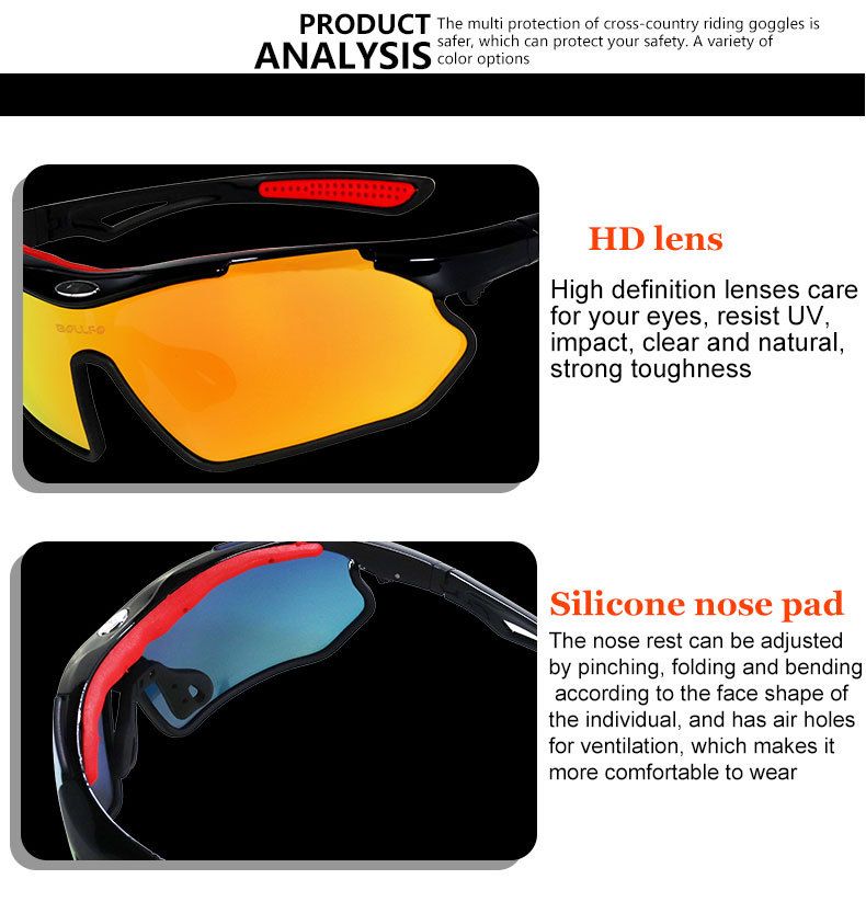 Set di occhiali da ciclismo antivento da mountain bike, occhiali da bicicletta, occhiali da pesca del marchio BOLLFO_voghion.com