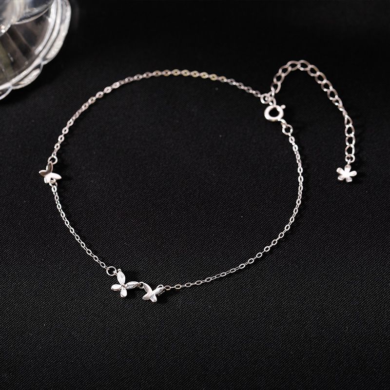 Cavigliera a farfalla in argento puro per donna, catena con anno zodiacale, semplice gioiello per i piedi, stile Ins, minimalista, nicchia sexy_voghion.com