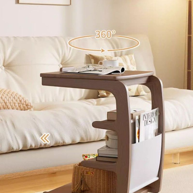 Solid Wood Bookshelf New Model Movable Room With Wheels Floor-standing Bedside Bookcase Home Balcony Coffee Table Ins_voghion.com