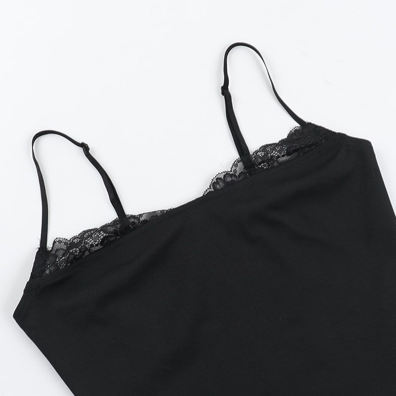 Bretelle in pizzo tinta unita con cuciture, aderenti, per ragazze calde, estive, da donna_voghion.com