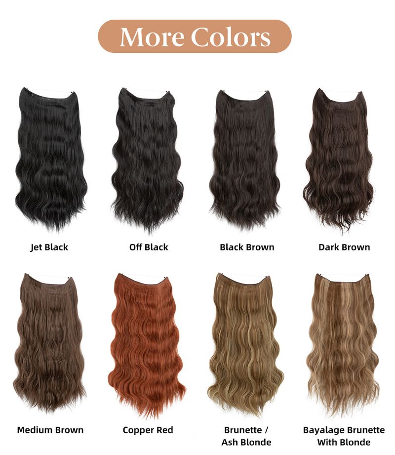 parrucca alla moda parrucca femminile pezzo unico pezzo di capelli Big Wave capelli lunghi e ricci pezzo di estensione dei capelli in fibra chimica senza cuciture_voghion.com