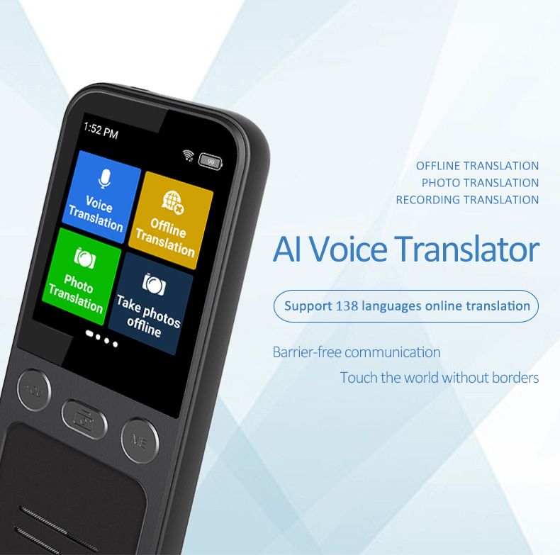 T16 Smart Translator Device - 137 Languages Real-Time Translation, 10 Offline Modes, Business Travel Learning Essential_voghion.com
