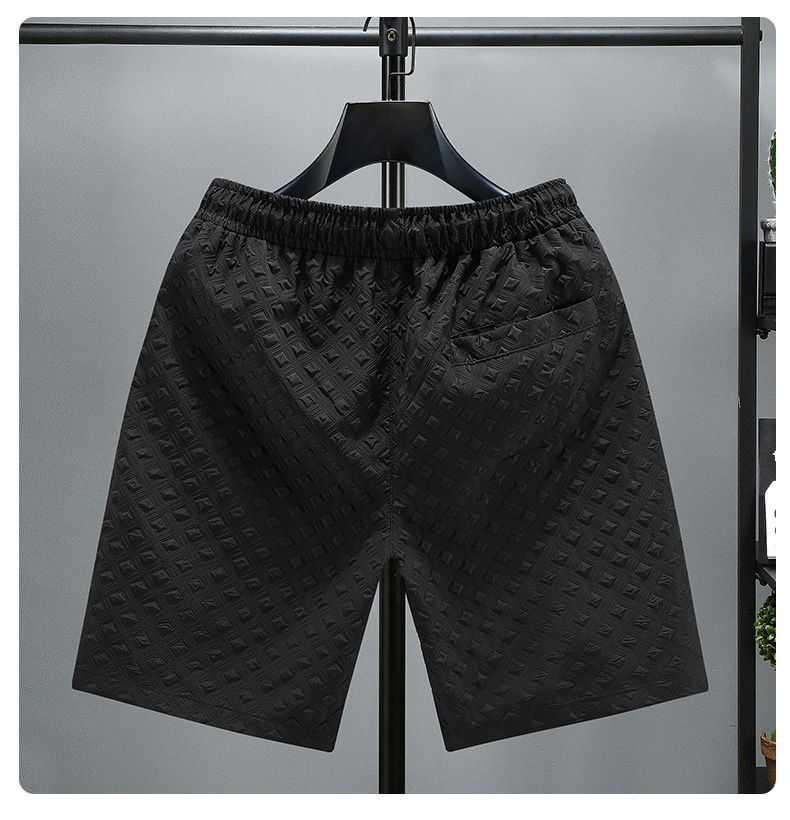 2024 New Summer Shorts Sports and Casual Couples Knitted Capris Men's Loose Large Beach Pants_voghion.com