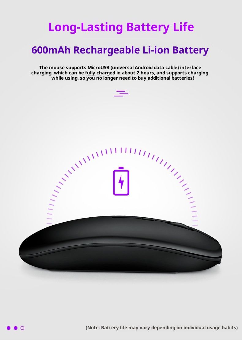 Mouse da ufficio silenzioso e luminoso Digitex 2.4G Bluetooth Wireless Dual Mode compatibile con la ricarica del laptop_voghion.com