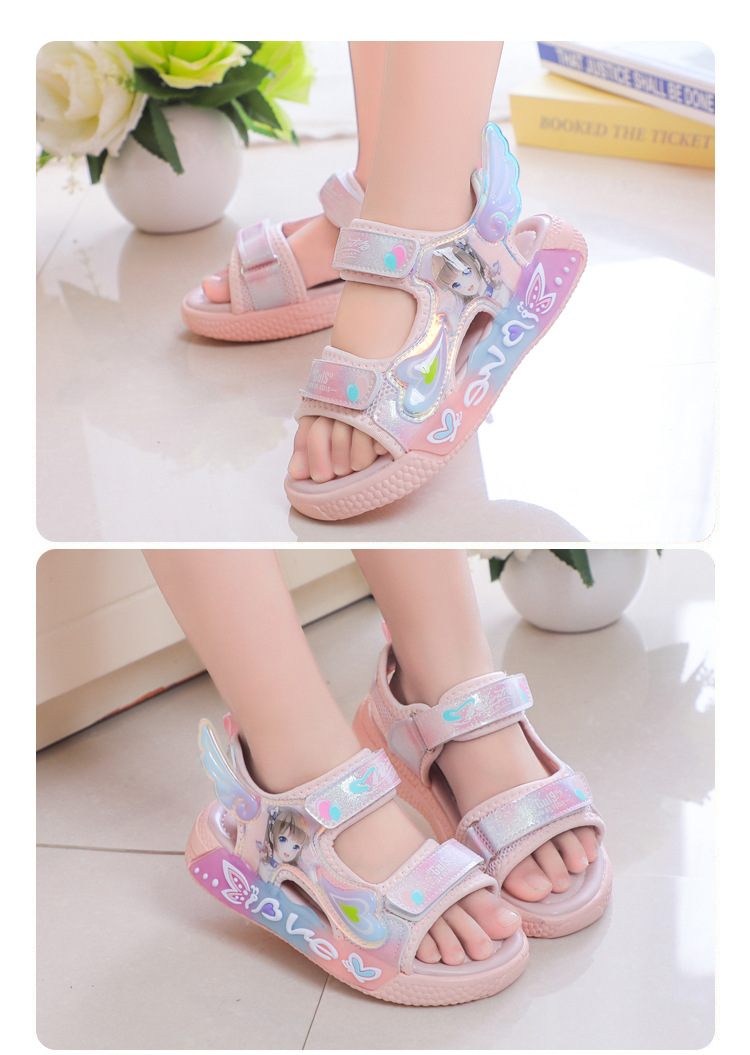 2023 Sommer Neue Love Girl Sha Rutschfeste, vielseitige Sandalen für kleine und mittelgroße Prinzessinnenschuhe für Kinder_voghion.com