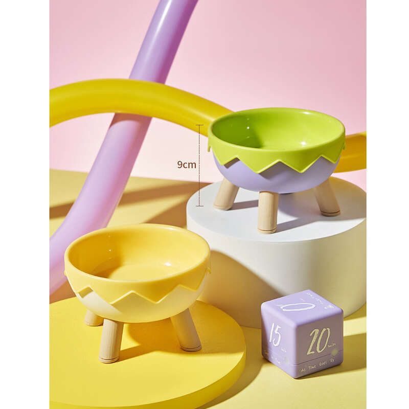 Cat Cat High Footed Stainless Steel Dog Bowl, Slip And Anti Knock Pet Tableware_voghion.com