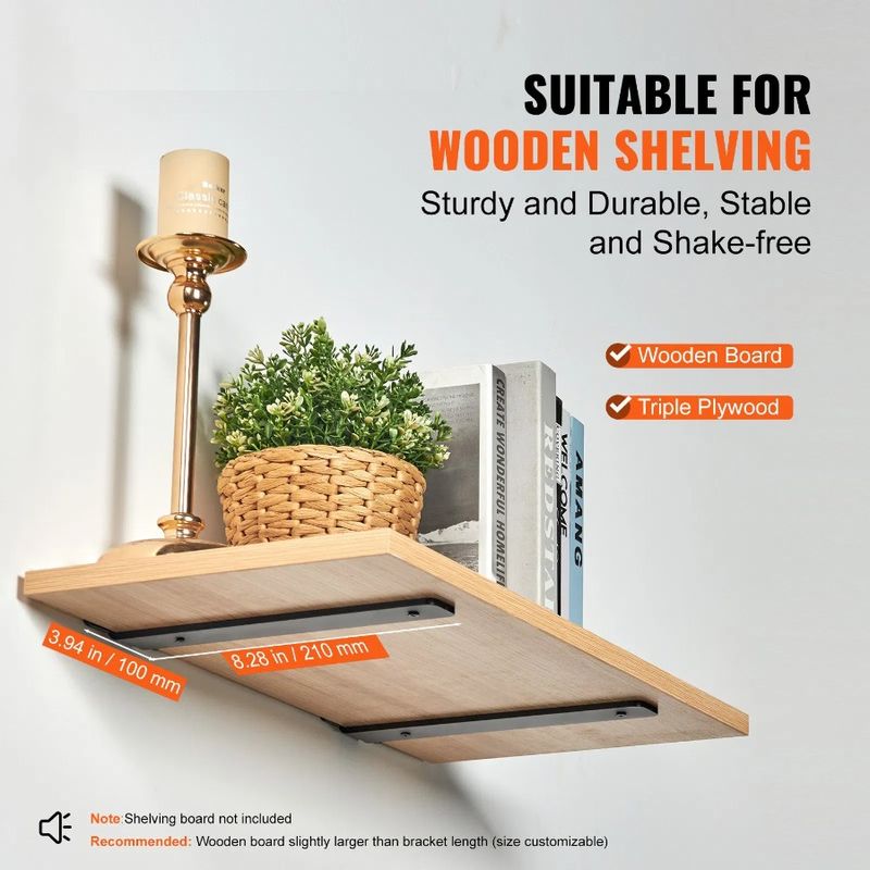 Duty Pcs Shelf Shelf Thick 5mm Bracket Brackets Shelves Shelf Black L 4'W For 1.6'H 8'L Matte 6 Brackets X X Br Heavy Floating_voghion.com