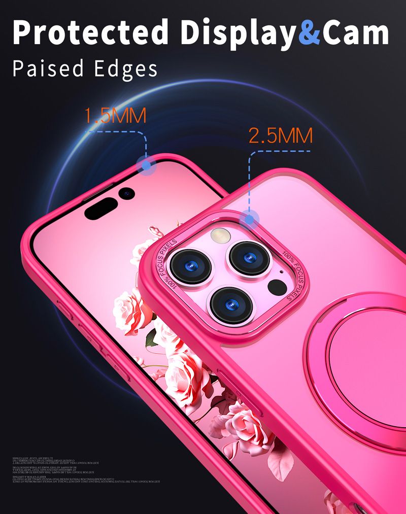 2024 neue heiße Verkaufs-rosa-rote Halterung Funda 360 magnetische kabellose Ladetelefonhülle für 14 PLUS 15 PRO 16 PRO MAX_voghion.com
