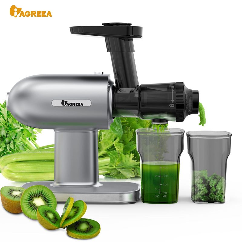 IAGREEA Horizontal Slow Juicer, An Electric Juicer For Fruits And Vegetables, Has A Reverse Function, Easy To Clean, Suitable For Daily Juice And Vegetable Juice Extraction_voghion.com