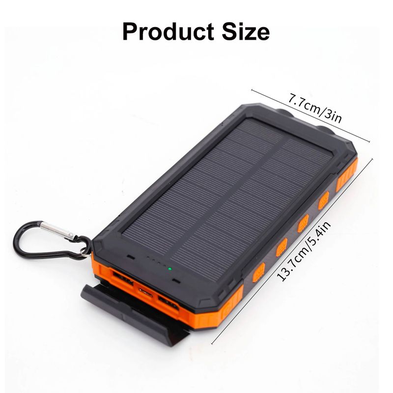 20000 MAh Solar Power Bank Outdoor Portable Large Capacitr External Battery With Flashlight For Camping_voghion.com