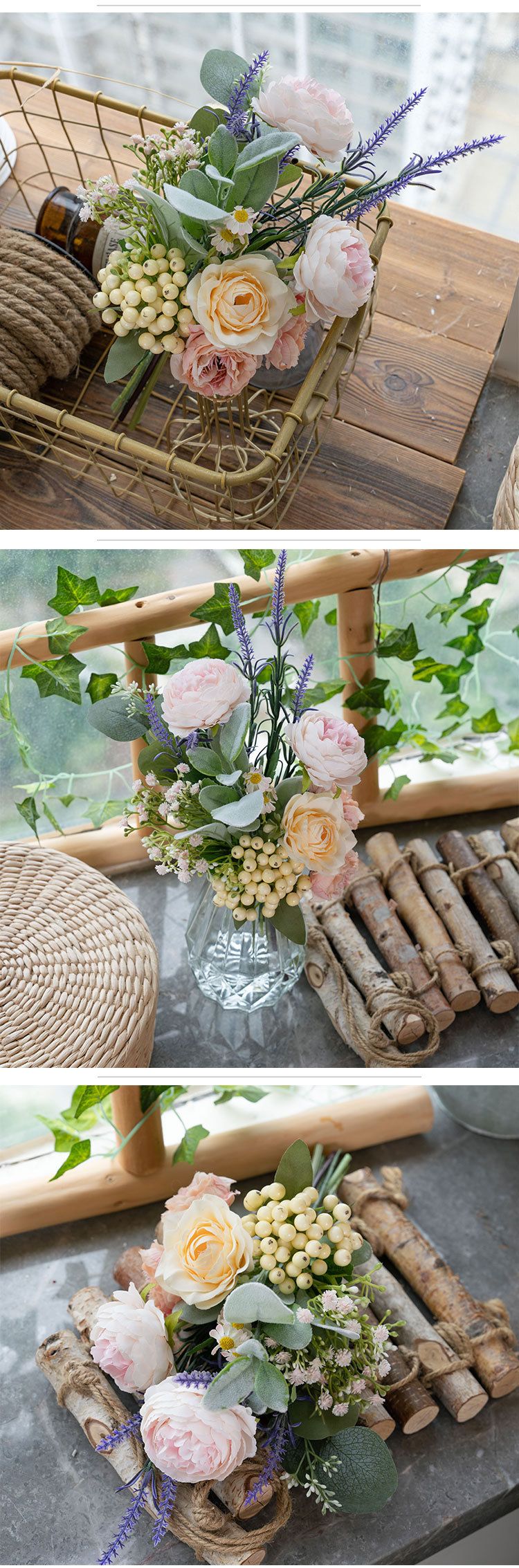 Wanddekoration Qihai Pfingstrose Handgeschriebener Blumenhersteller Wohndekoration Design Hochzeit Handstrauß CF02005_voghion.com