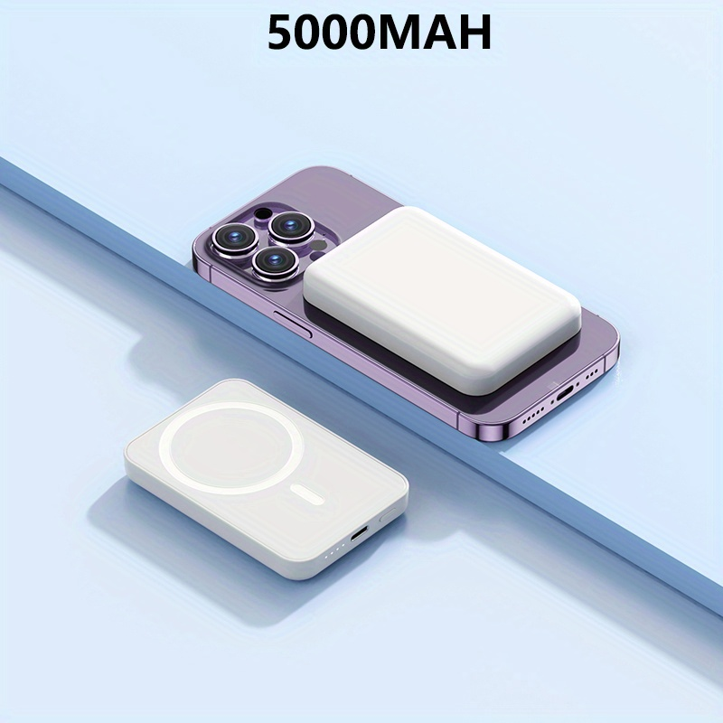 1pc 5000/10000mAh Mobile Power Bank, PD20W Super Fast Charge, Magnetic Suction Wireless Charging Bank, Portable Phone_voghion.com