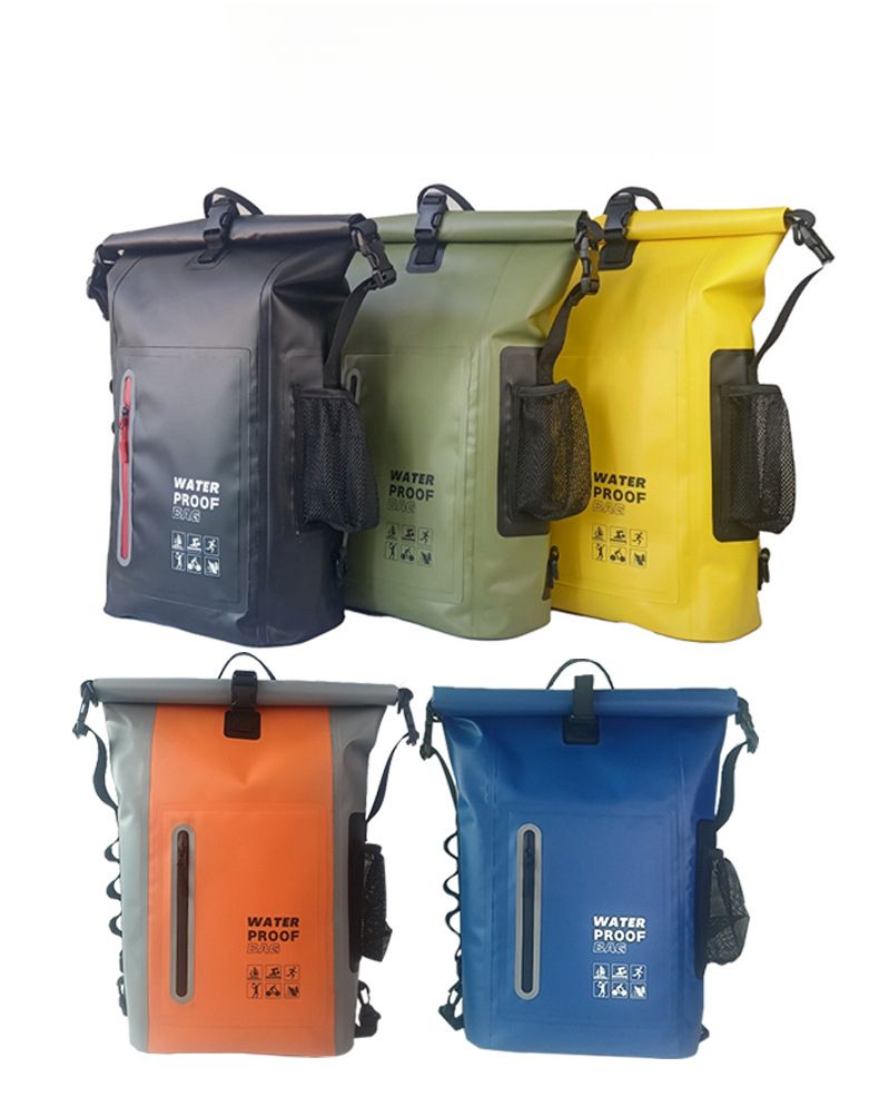 Zaino in PVC con strisce riflettenti, borsa a secchiello impermeabile per forniture per esterni_voghion.com