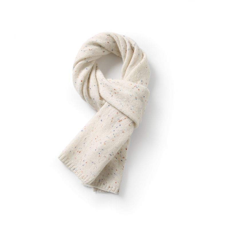 Écharpe tricotée en laine mérinos pure à pois, douce, confortable, chaude et polyvalente_voghion.com