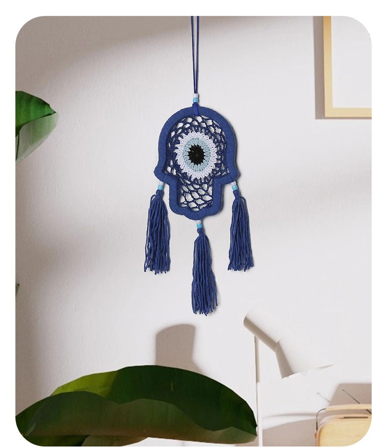 SJ9517 Indische Dämonenauge-Palme, zum Aufhängen, handgewebte Quaste, Wanddekoration, Innendekoration_voghion.com