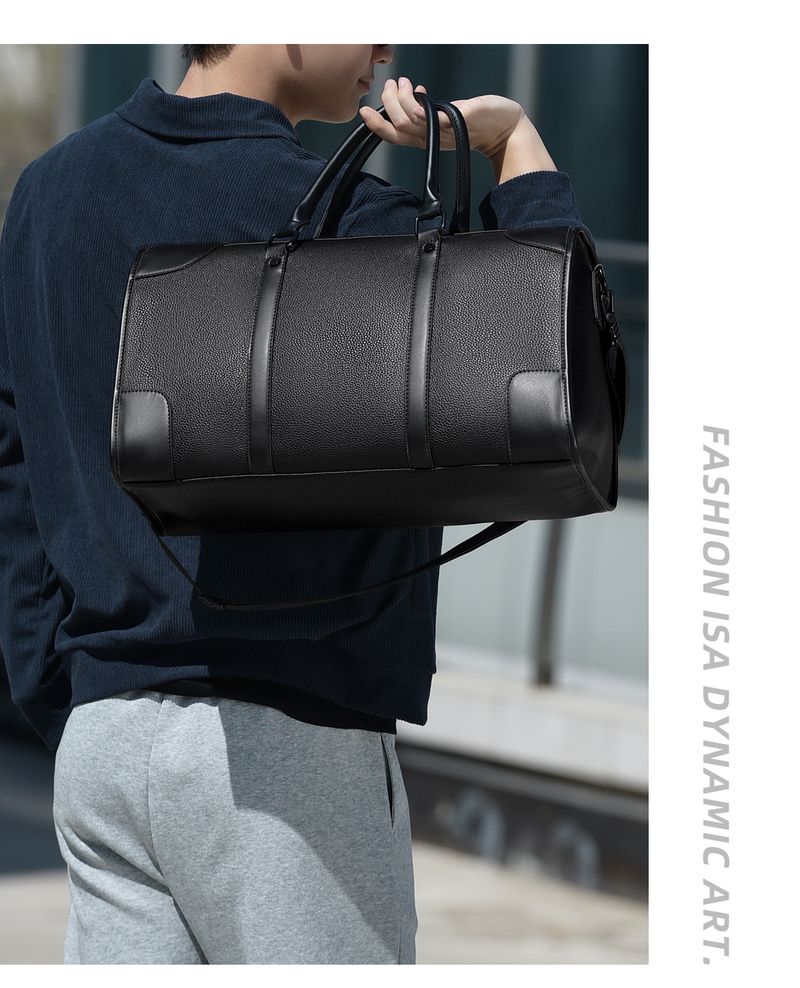 Sac de voyage grande capacité pour homme - Sac de sport pour les déplacements professionnels avec poignée de transport, élégant sac de week-end et de nuit pour les courts trajets_voghion.com