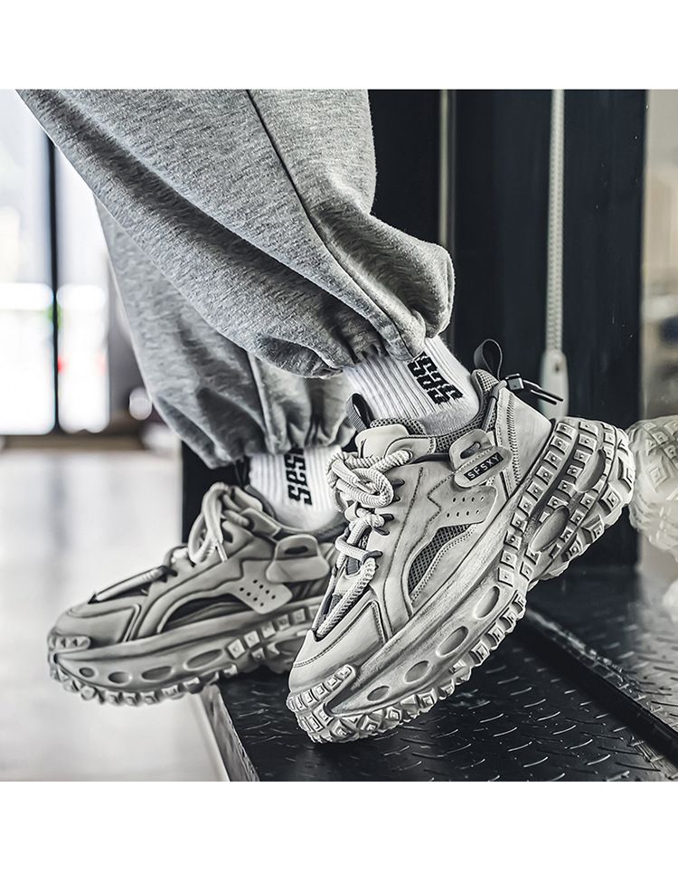 Men’s Shoes mesh breathable sports casual shoes non slip height increasing student personality dad shoes trendy shoes_voghion.com