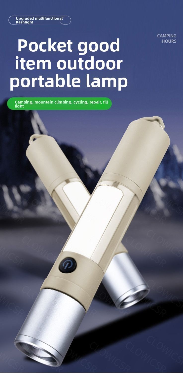 Lampe de poche LED professionnelle haute luminosité, multifonction, rechargeable, pour l'extérieur, ultra-lumineuse, longue portée, portable_voghion.com