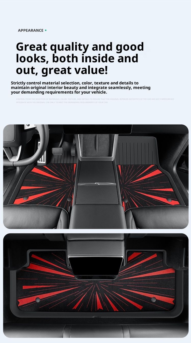 Passend für Tesla Model Y (Baujahre 2019–2025), spezielle verlängerte Ausführung, spritzgegossene TPE-Fußmatten_voghion.com