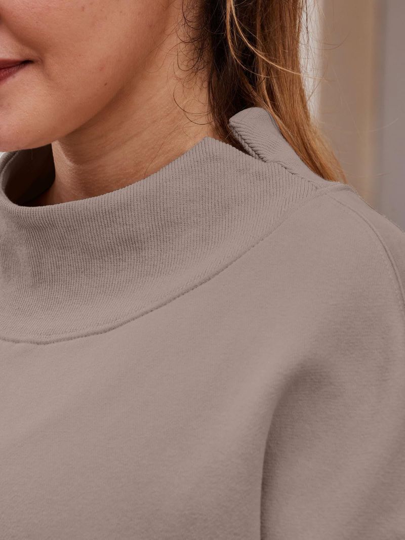Women's sweatshirt long sleeve turtleneck pullover sweatshirt casual sweatshirt fleece top_voghion.com