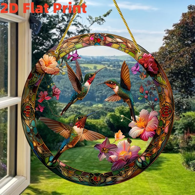 Sonnenfänger mit Kolibri-Motiv, 20,3 cm, durchscheinende Acrylkunst. Ballettdekor der Natur für Gartenveranden oder als wertvolles Zeichen der Freundschaft._voghion.com