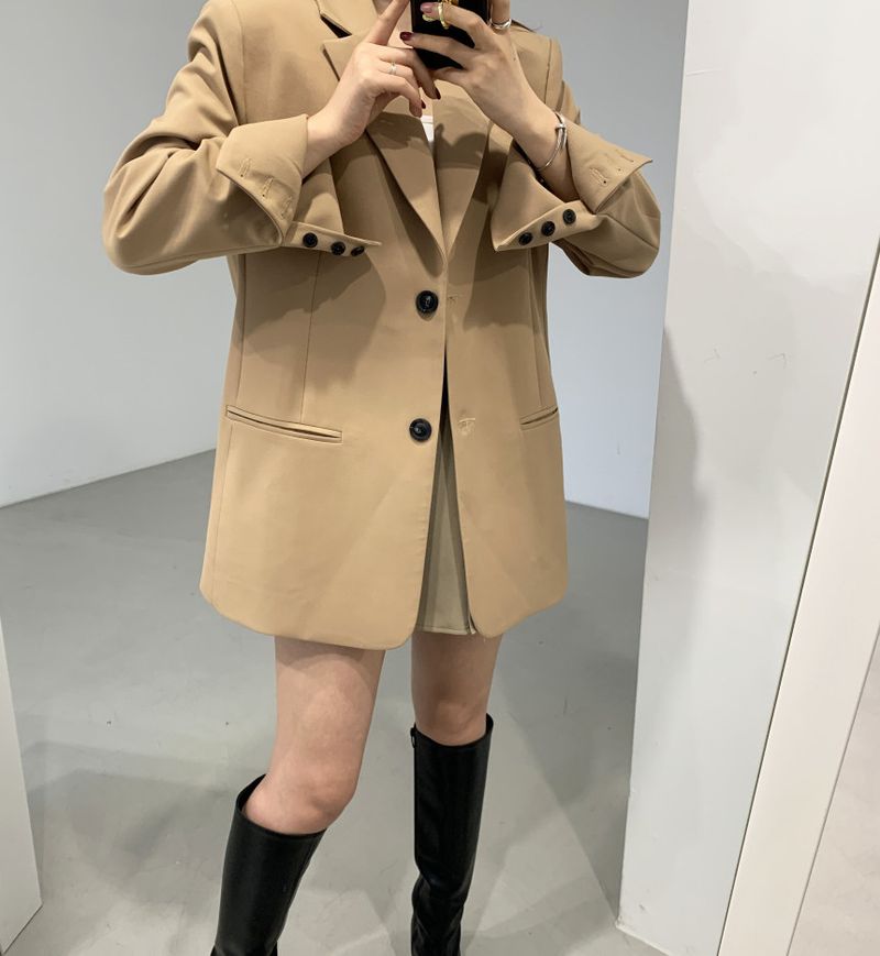 2024 Outono/Inverno Novo Melad Dress Up Coreano Chique Clássico Marrom Cinza Terno Casaco_voghion.com