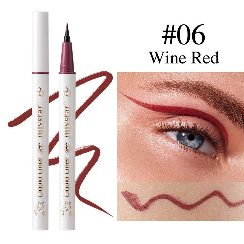 Julystar Langanhaltender wasserfester Eyeliner 6-teiliges Set für Augen-Make-up-Stift_voghion.com