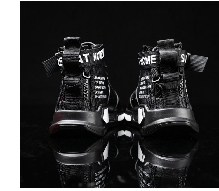 Herren Casual Cushion Sneakers High Top Schuhe Schnüren Laufschuhe_voghion.com