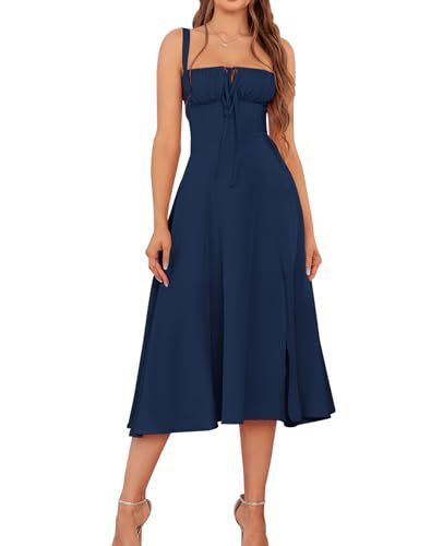 Damenbekleidung Mittellanges Korsett Elegantes Schlitz-Schnürkleid für Damen zum Ausgehen_voghion.com