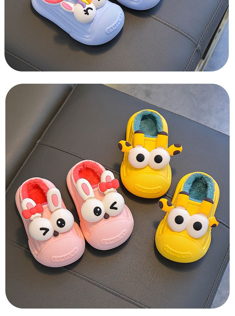 Pantofole invernali per bambini in cotone per ragazzi e ragazze, calde e vellutate, impermeabili, carine, per bambini, antiscivolo, per la casa, in cotone_voghion.com