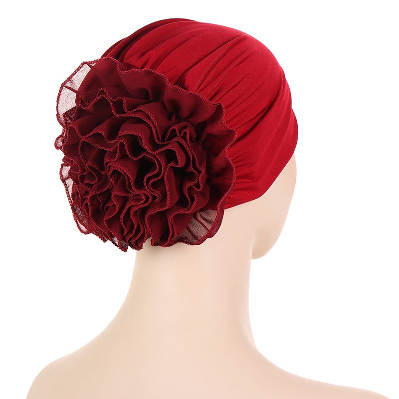 nieuwe veelkleurige plaat bloem groot en klein stuk chiffon hoed mode basis bloemhoed_voghion.com