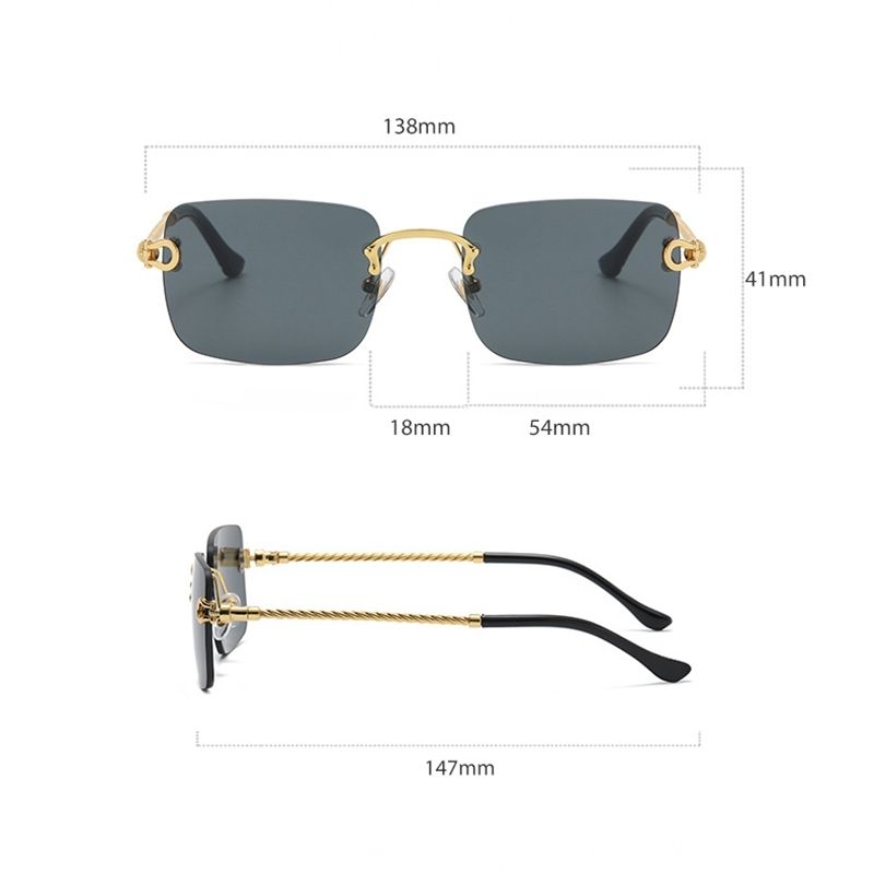 VOOTHOST Nieuwe Randloze Rechthoekige Vintage Metalen Zonnebril Mode Frameloze Getinte Brillen Tinten Voor Vrouwen Mannen VB051_voghion.com