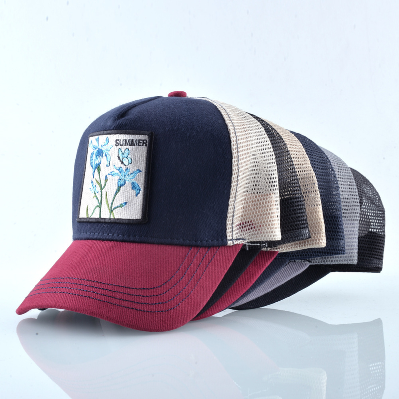 Casquette de baseball brodée d'animaux, nouvelle collection européenne et américaine, casquette en maille, commerce extérieur, pour hommes et femmes, patch_voghion.com