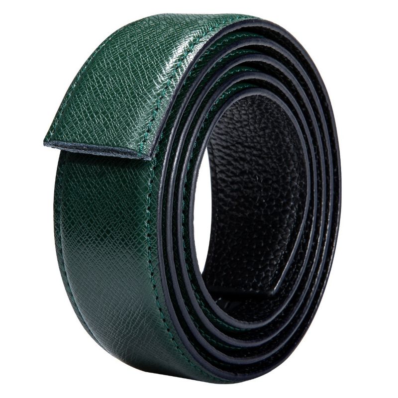 HOT 3.5cm High Quality Cowskin Genuine Belt without Buckle Men's Formal Automatic Leather Replacement belts Green Blue White_voghion.com