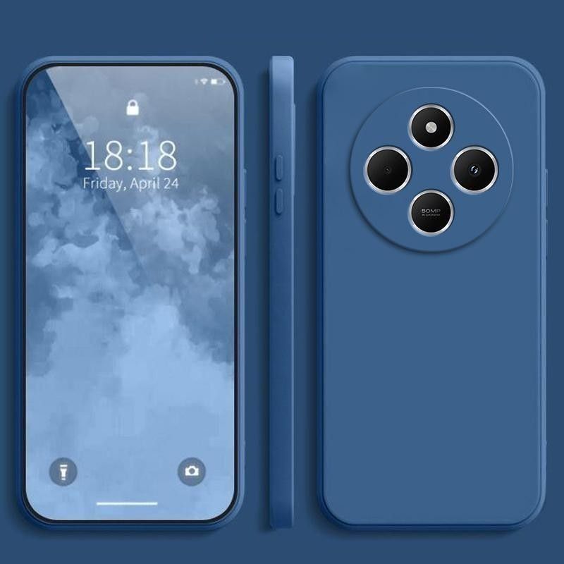 Case For Xiaomi Redmi 14C Solid Color Simple Plain Color Anti Drop Silicone Shockproof Protective Cover Phone Case_voghion.com