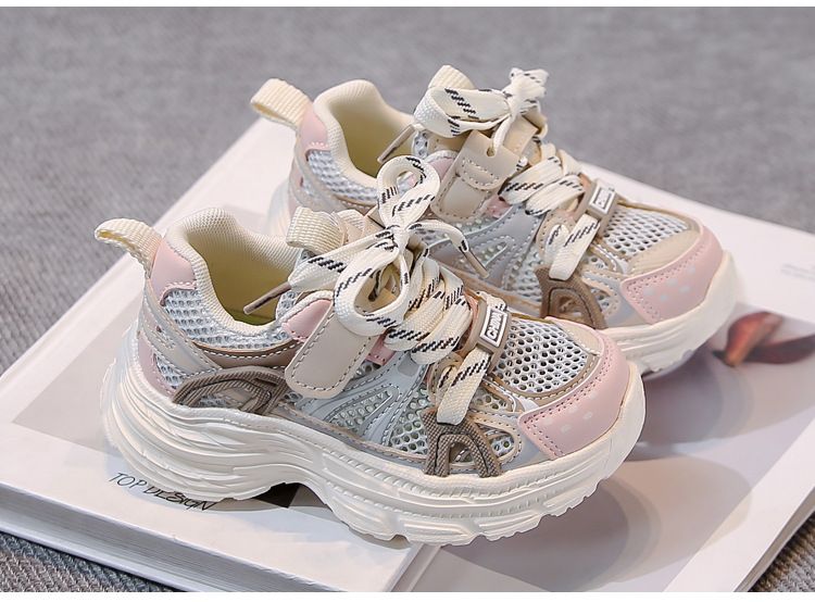 Kinderschuhe Frühling und Sommer Neue Mädchen Dünne Atmungsaktive Sportschuhe Jungen Mittlere und Große Kinder Papa Studentenschuhe Trend_voghion.com