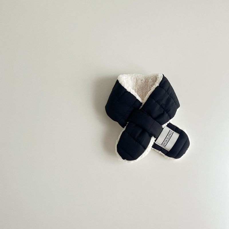Écharpe pour enfant, ensemble d'hiver, couleur unie, chaud, pour bébé_voghion.com