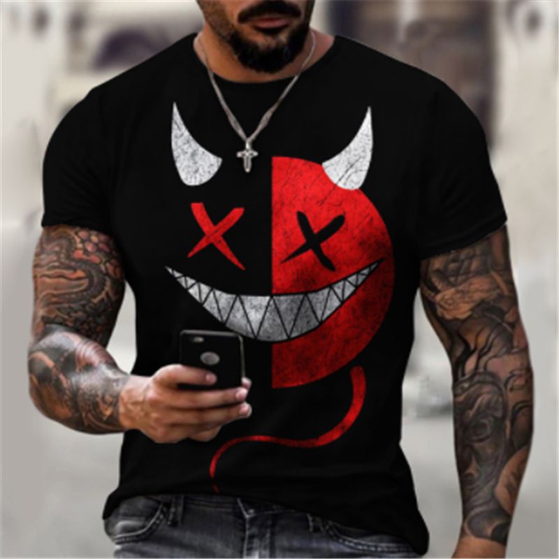 Sommer Neues lustiges trendiges kreatives kurzärmeliges T-Shirt für Männer_voghion.com