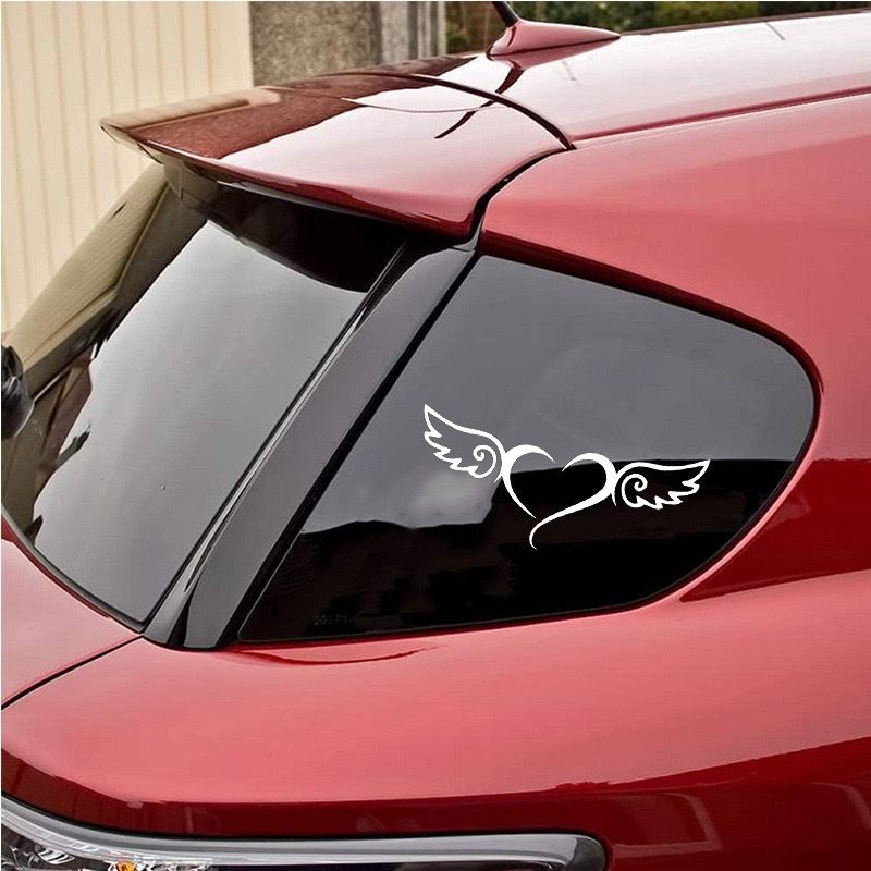 car stickers heart shaped angel wings personality creative car window glass decoration stickers laptop ipad_voghion.com