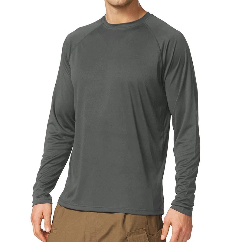 UV Herren Sonnenschutz Langarm Sommer UPF50 + Performance Schnell Trocknend Herren t-shirty Atmungsaktiv Wandern pulowerowe topy treningowe_voghion.com