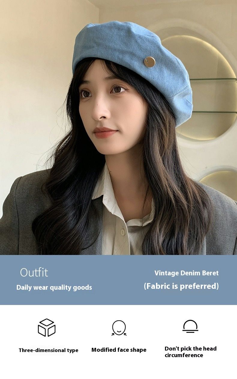 Spring And Autumn Cowboy Beret Children's Octagonal New Big Head Circumstance Bud Painter Hat Cloud_voghion.com