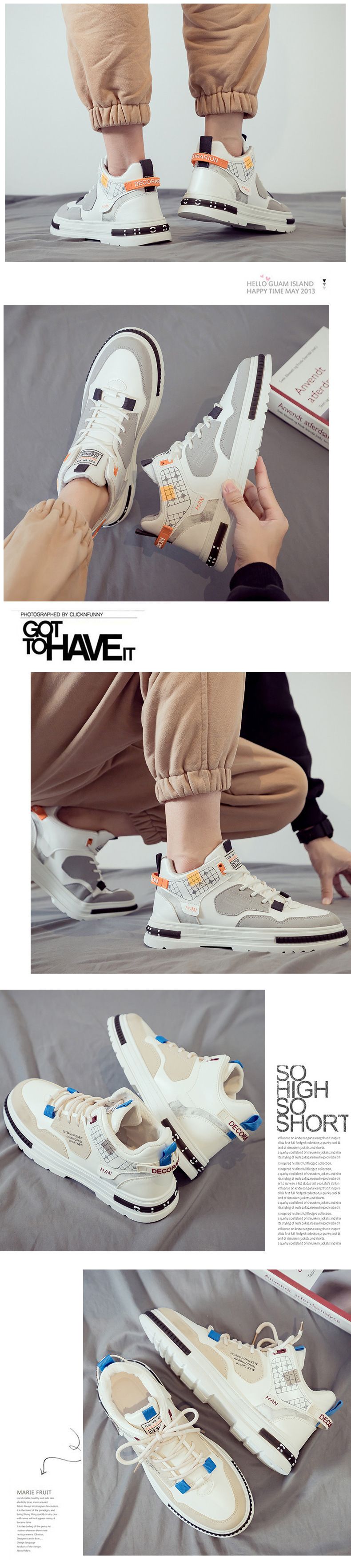 Zapatillas altas informales para hombre: cómodas zapatillas de invierno con forro cálido, malla transpirable y suela de goma resistente, diseño clásico de color liso._voghion.com