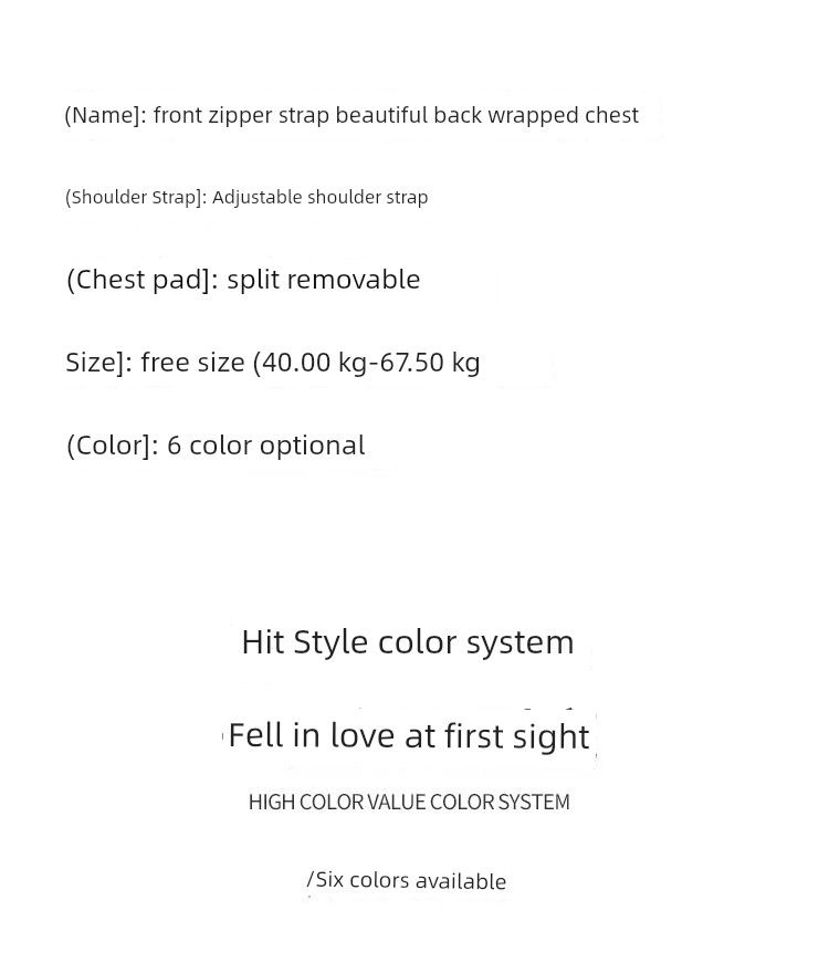 Beauty Back Exercise Bubble Wrap V Neck Front Zipper Double-Shoulder Strap_voghion.com