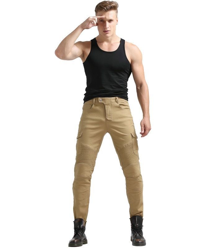 Men's & Women's Motorcycle Riding Jeans – 100% Cotton, Kevlar-Reinforced, Straight-Leg Workwear Style For Safe & Stylish Rides_voghion.com