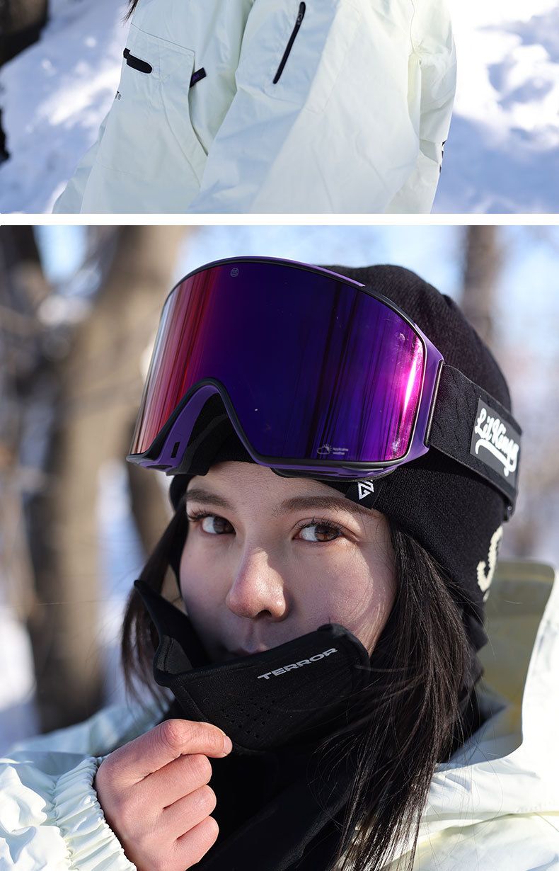 TERROR T4 Serie Magnetische Snowboard-Schutzmaske für Erwachsene, warm, schnelltrocknend, atmungsaktiv, winddicht_voghion.com