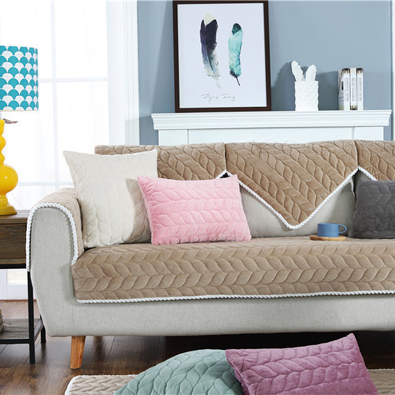 Myk sofa Sofa deksel Sklibestandig teppe Teppe Pute Gulvmatte Hjem setepute_voghion.com