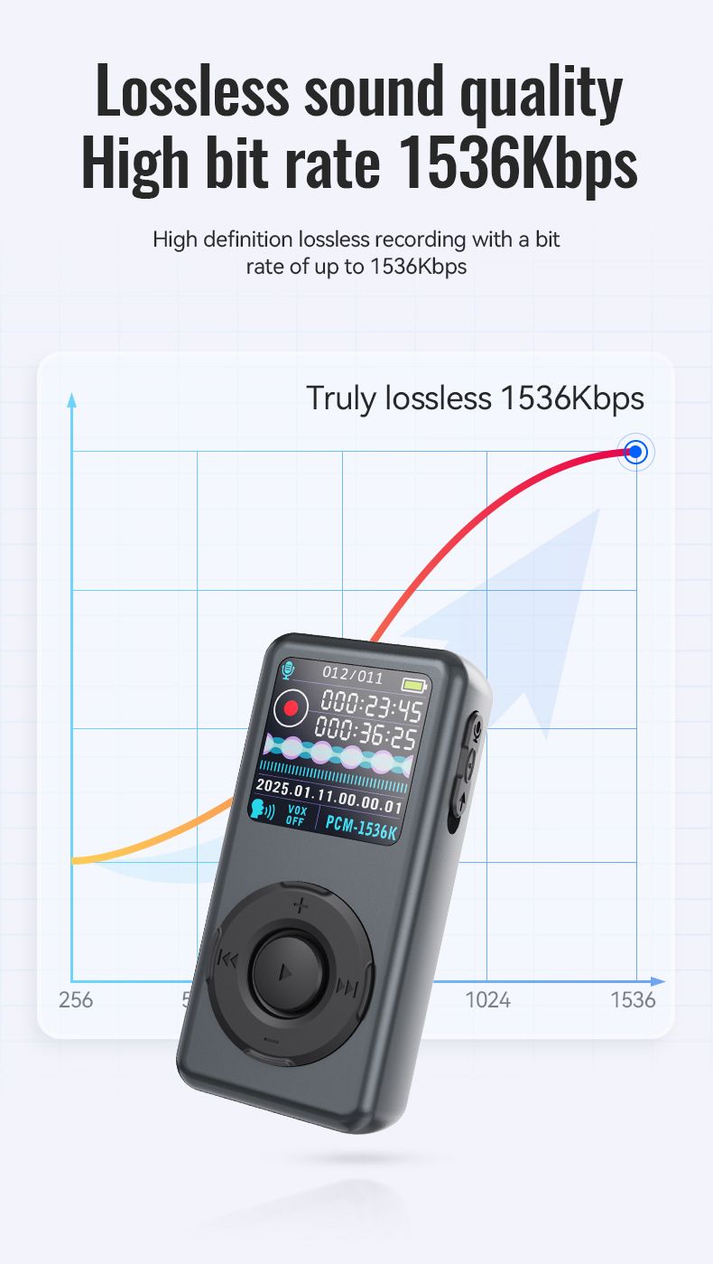 Digital Voice Recorder M21 Strong Magnetic MP3 HD Noise Reduction AI Smart Voice Control Recorder Long Standby Recorder_voghion.com