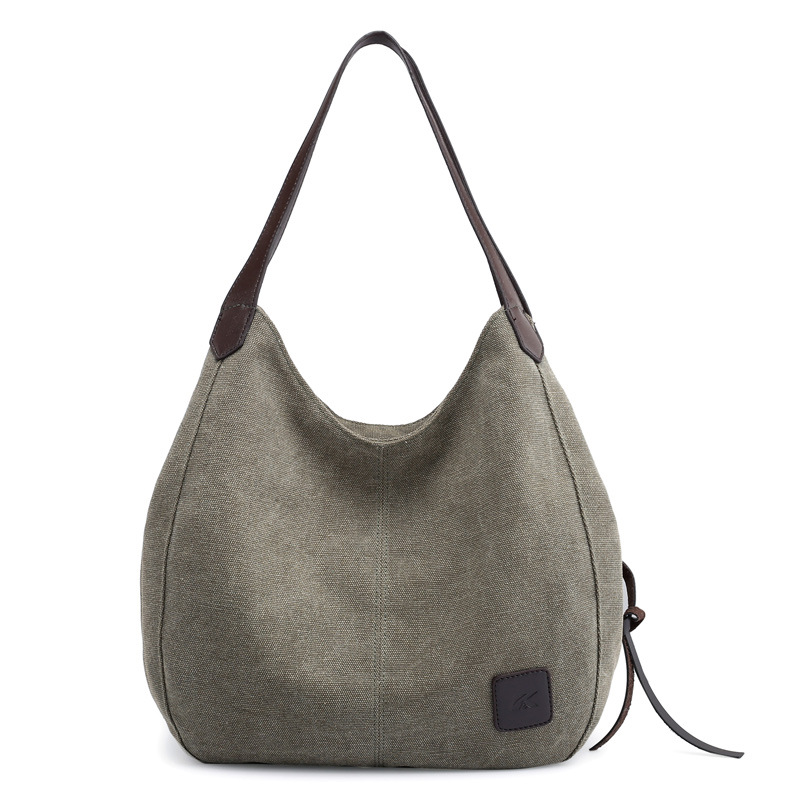Nova bolsa de lona feminina moda com literatura simples bolsa de ombro único multi-camada lazer grande saco_voghion.com